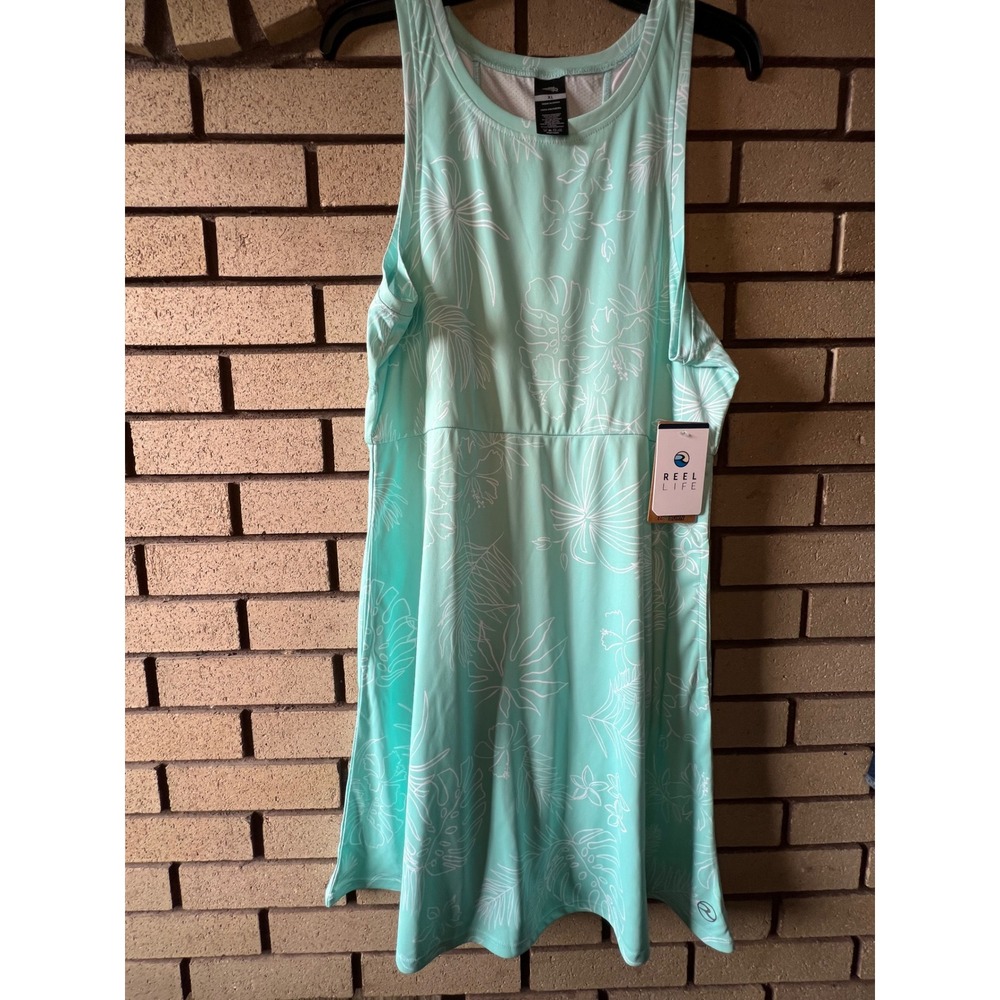 Reel Life Jax Beach Dress Cover Up Floral Sleeveless Dress W/ Pockets XL NWT